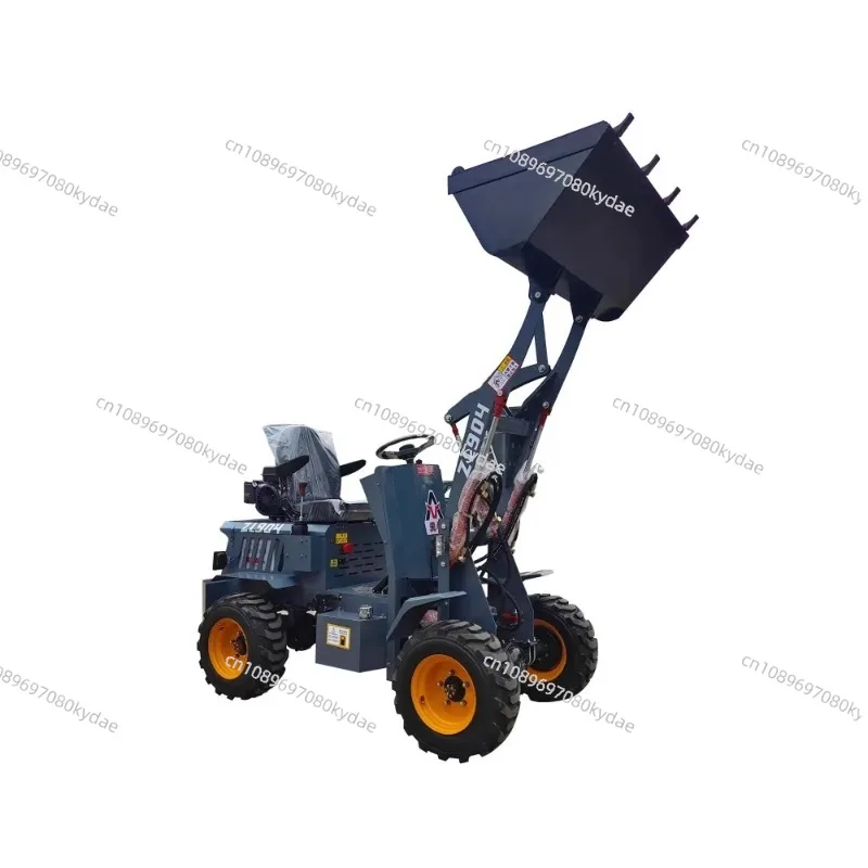 Diesel Loader 4WD Household Bulldozer Engineering Single Cylinder Farming Small Forklift Electric Loader
