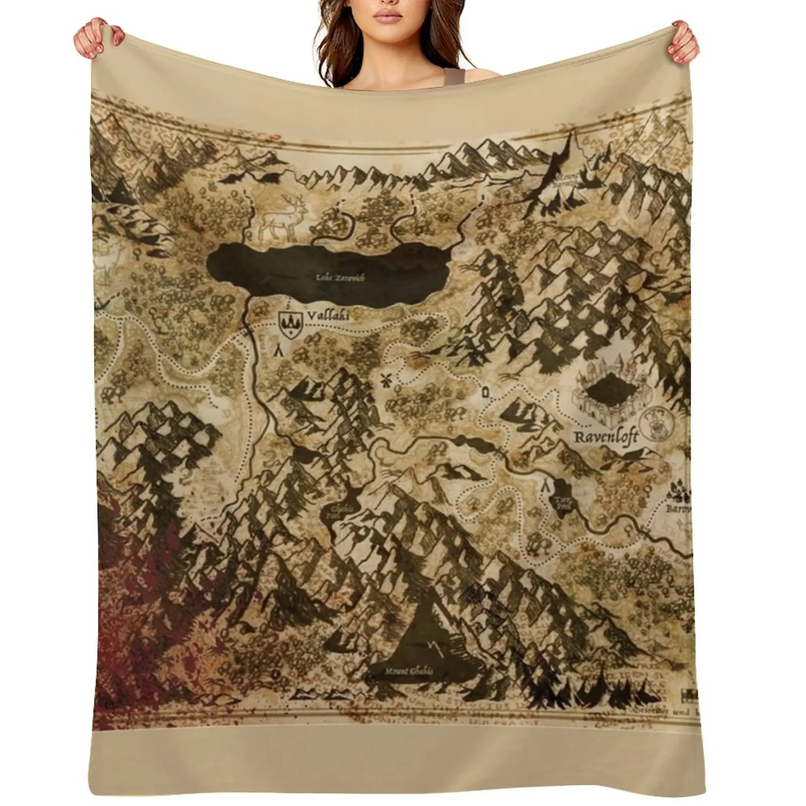 

Dr. Rudolf Van Richten's Annotated Map Of Barovia Throw Blanket Retros christmas decoration Soft Big Thermal Blankets