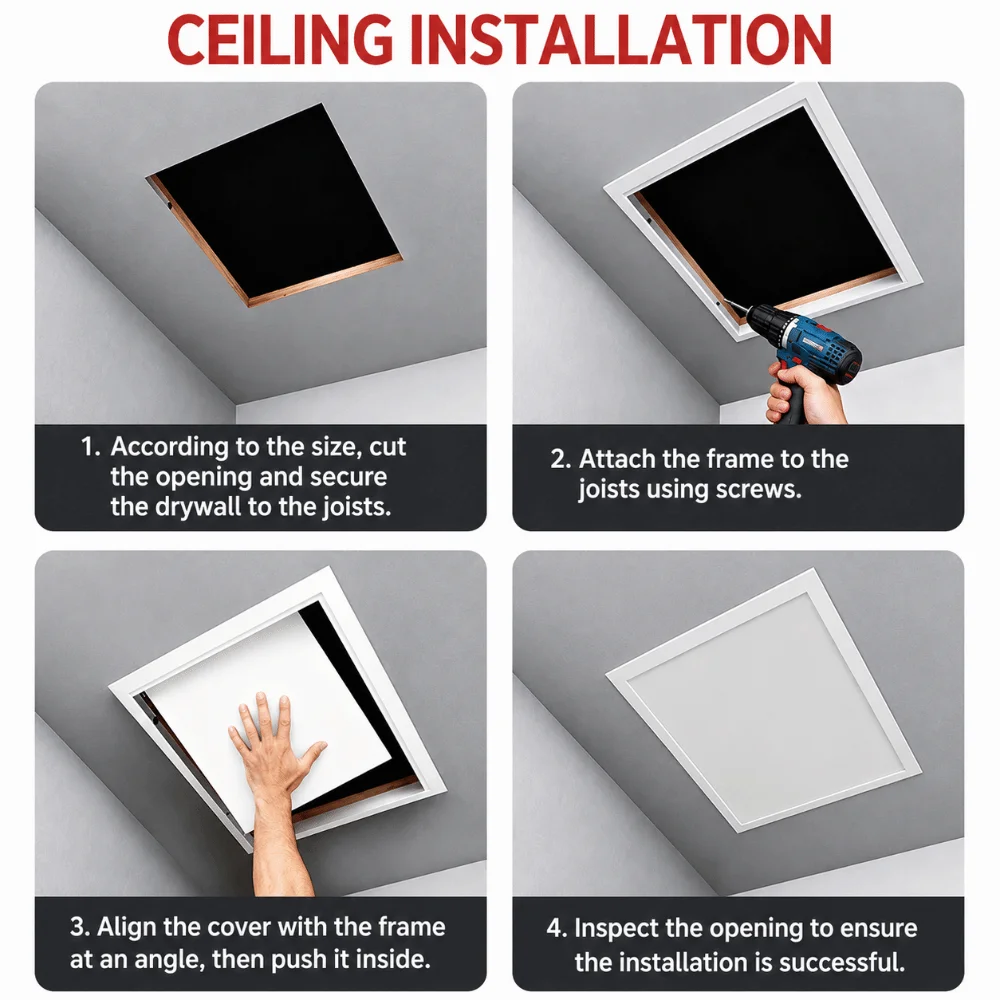 Easy Install Aluminum Alloy Access Panel White Removable Ceiling Panel Access Door