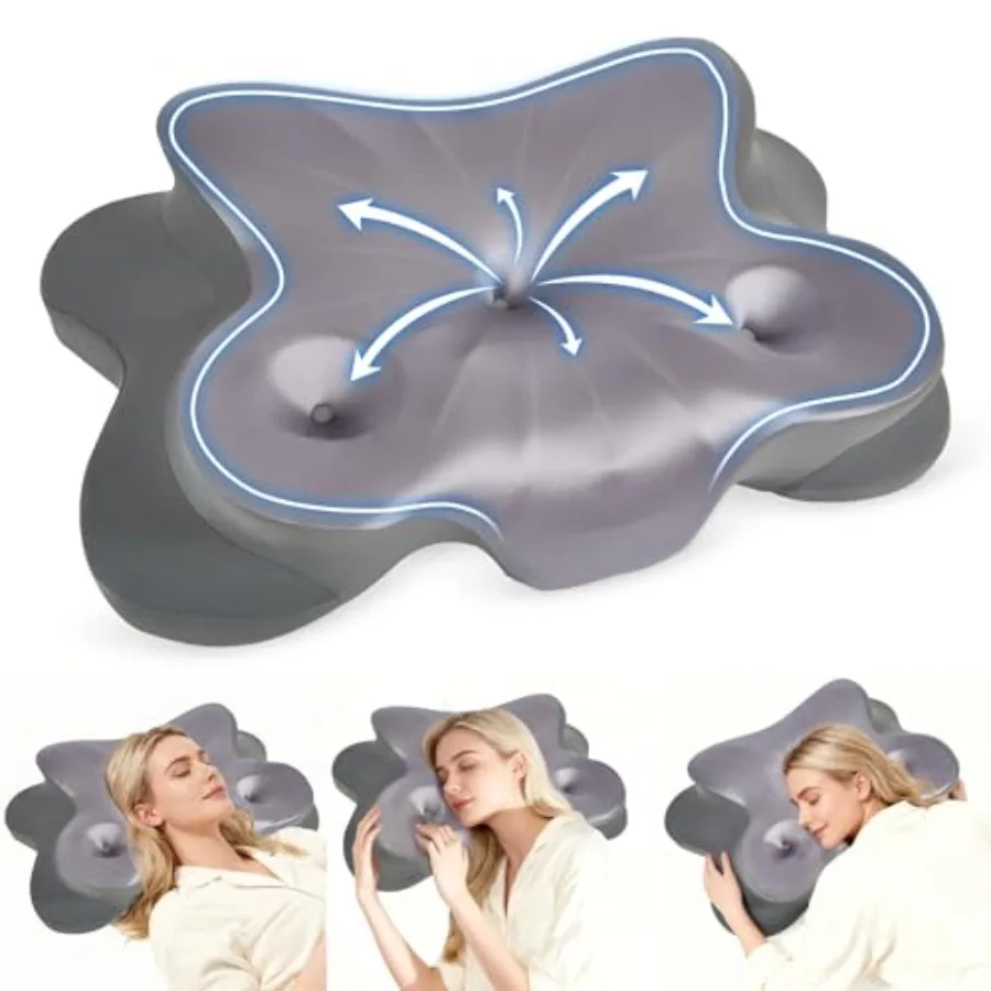 

Ортопедическая подушка для шеи с эффектом памяти для снятия боли, с наволочкой из ледяного шелка, регулируемая