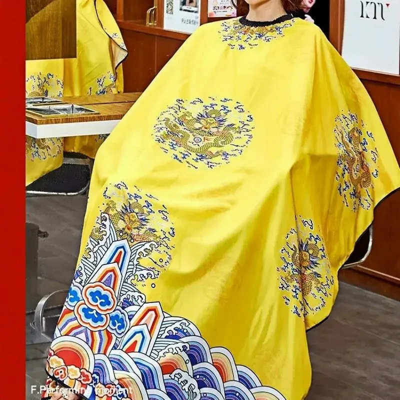 Thin Version Yellow Hair Salon Breathable Non Stick Hair Robe Apron BarberShop Cloak Accessories Tools Hairdressing Workwear Hat