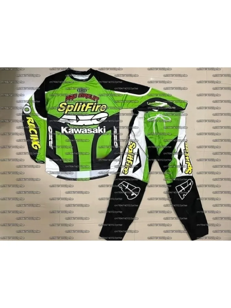 AliExpress 2025 Kawasaki Off Road Motorcycle Clothing Motocross Jersey Long Sleeves and Pants Set MX Gear Set ATV Dirt Bike Suit Breathable