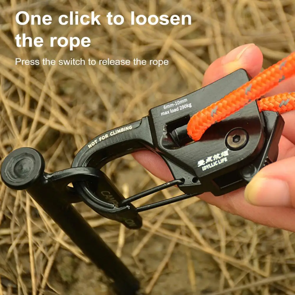 Tent Rope Tensioner Portable Rope Tensioner with Self-locking Regulator Strong Load-bearing Capacity Quick Fix Buckle for Easy