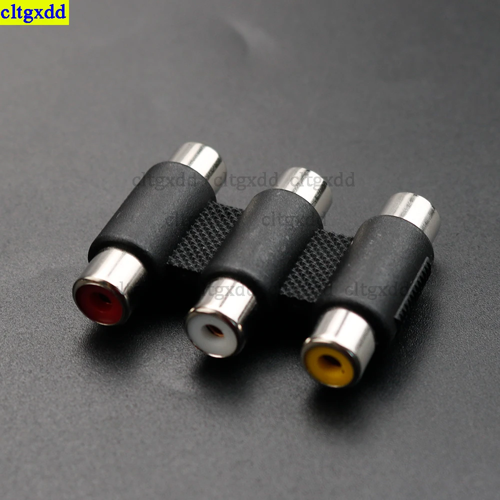 Cltgxdd 1piece RCA female to RCA female audio and video cable plug Lotus adapter connector TV amplifier DVD audio 1/2/3 jack