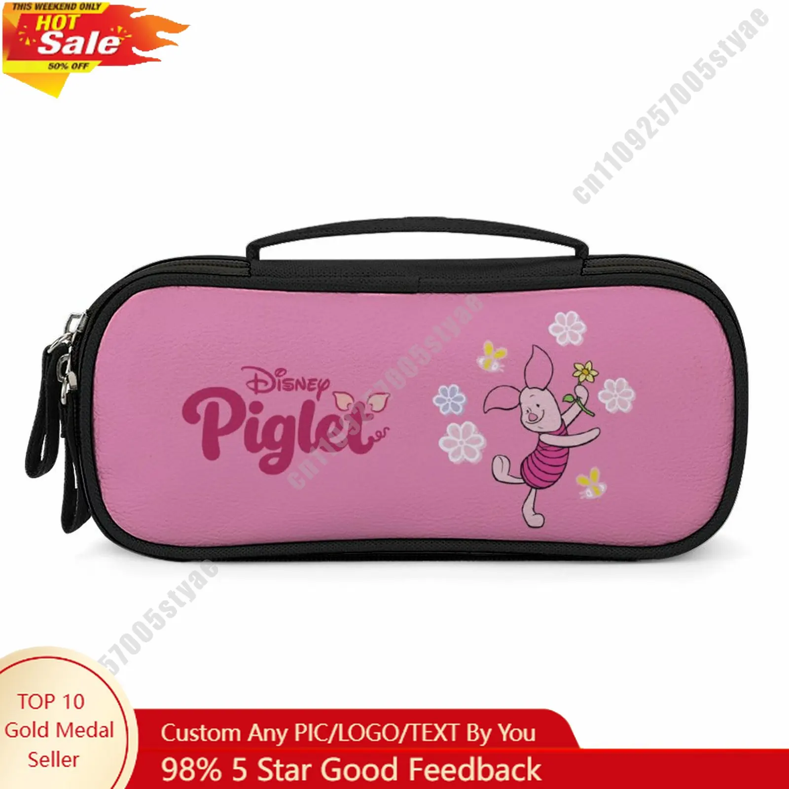 

Piglet Pencil Case Disney Cartoon Character Customized Design Personalized Creation Holiday Gift Cosmetic Bag Cosplay