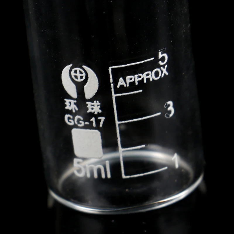 5Pcs Capacity 5ml Low Form Beaker Chemistry Laboratory Borosilicate Glass Transparent Beaker Flask Thickened With Spout