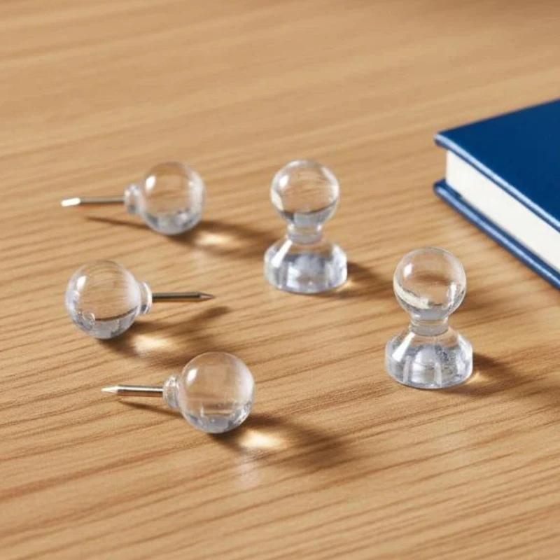 Mini Magnetic Invisible Badge Display Stand - High Clear Acrylic Base for Badge Holder, Perfect for Small Desktops, Office