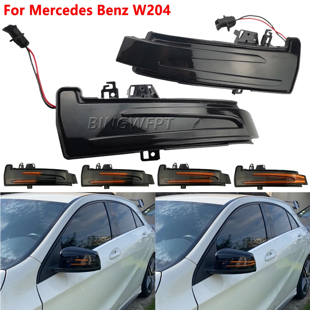 2pcs For Mercedes Benz W204 CLA A B C E S GLA GLK CLS Class W176 W212 Dynamic Turn Signal LED Light Side Mirror Indicator