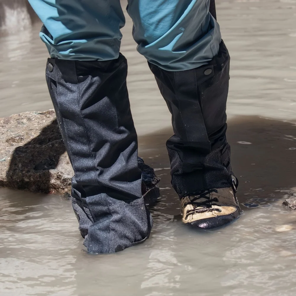 Hiking Waterproof Leg Gaiters Lightweight Shoe Gaiters for Men Women with 7cm Adjustable Sole Strap Outdoor Use