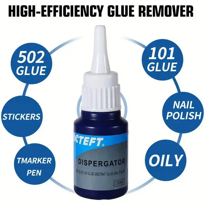 Gel Nail Remover 20ml Nail Glue Debonder Surface Safe Adhesive Remover Safely Removes Stickers Labels Decals Nail Tips Acrylic