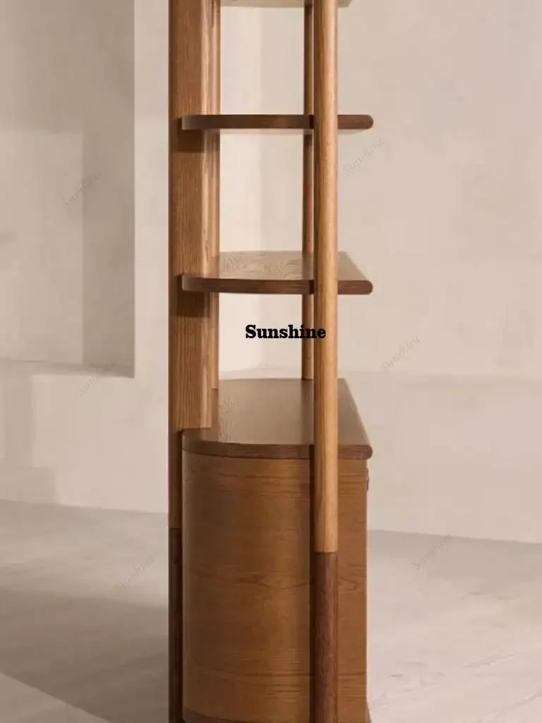 

TS Medieval style, carved solid wood bookshelf, living room home, art bookcase display shelf