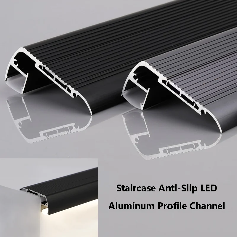 Staircase Anti-Slip LED Aluminum Profile Channel Waterproof Stair Treads Backlight Hard Strip Light Stair Step Skirting Light