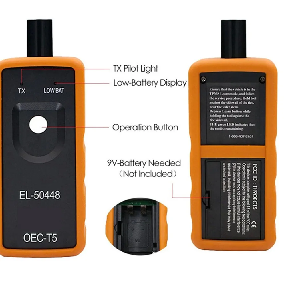 OEC-T5 For Vehicles Equipped With A 315 Or 433 MHz Tire Pressure Monit EL-50448 TPMS Universal Activation Reset Tool