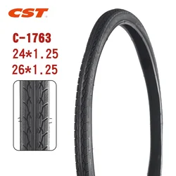 CST Mountain bike tires C1763 24 26inches Bicycle parts 24X1.25 26*1.25 Bicicleta Pneu Antiskid wear resistant bicycle tire