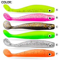 Señuelos de silicona 3D para lubina, cola en T y ojo de pez