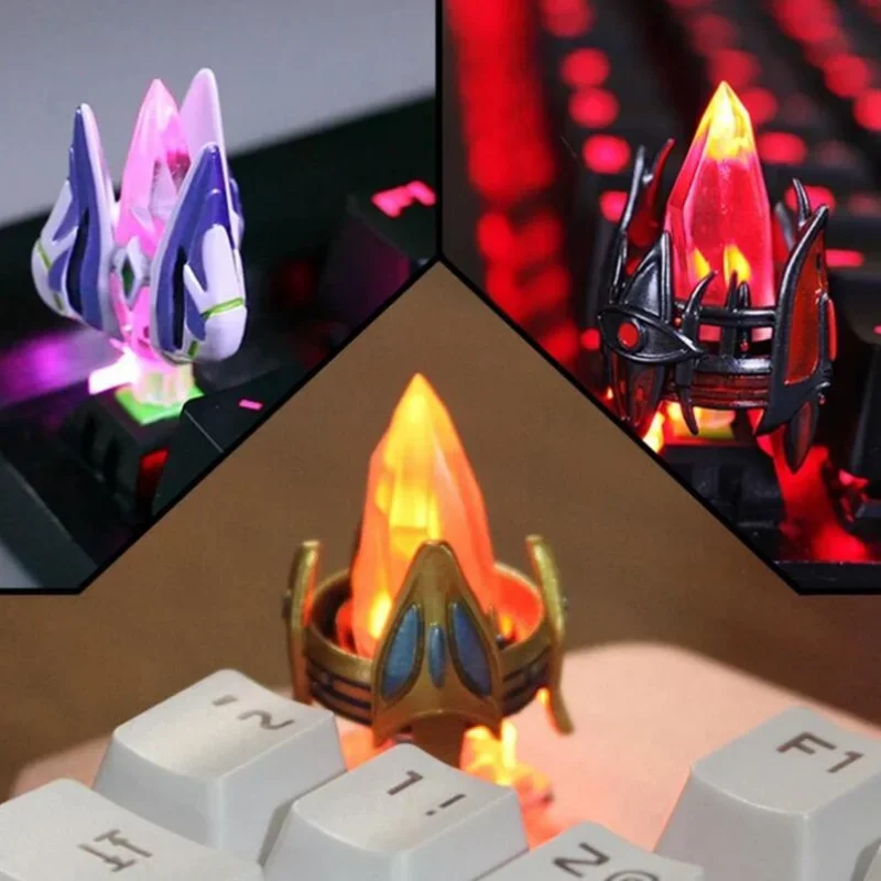 Starcraft Pylon Keycap Resin Three-dimensional Light Transmission Protoss Crystal Mechanical Keyboard Accessories for Gamer Gift