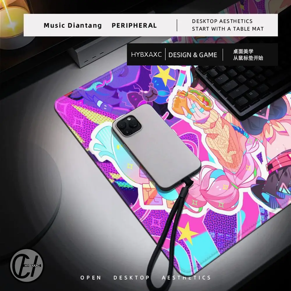 Alas Mouse HD Game Genshin Impact Varesa Gaming Besar Aksesori Kantor Komputer Besar Teclado DeskMat LockEdge Alas Mouse Keyboard