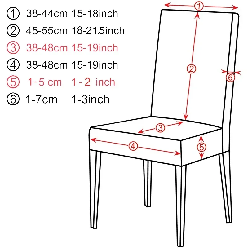 6 Pcs/Set Dining Chair Cover for Home Polar Fleece Fabric Chair Cover Stretch Slipcovers Seat Chair Covers