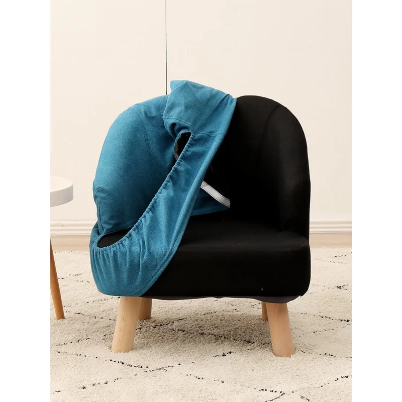 Fabric sofa small apartment single chair, solid wood home balcony living room is easy to disassemble and wash