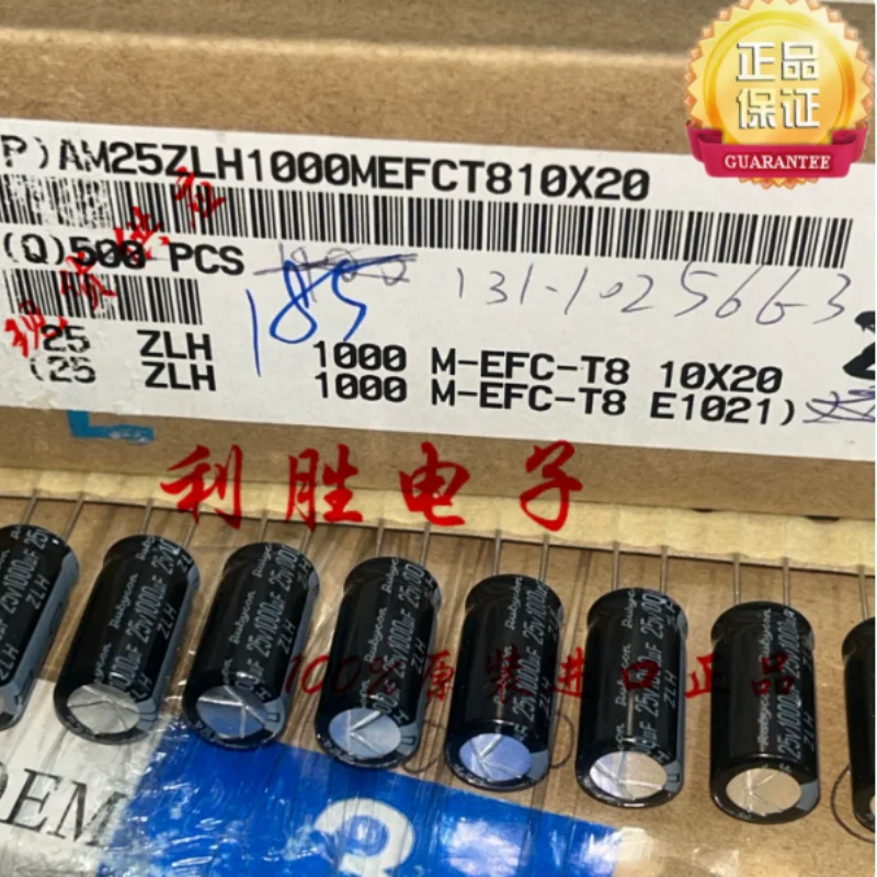 10PCS-100PCS 1000UF 25V Japanese Ruby RUBYCON Capacitor 25V1000UF 10 * 20 ZLH High Frequency