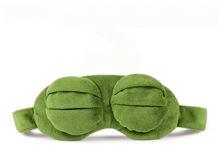 Soft Plush Sleeping Eye Mask Travel Sad Frog  Mask Padded Rest Aid  Mask 3D Blindfold Kid Adult  Patch Relax Massager