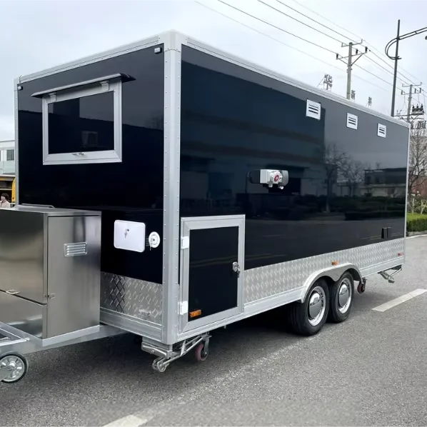 Square Food Trailer, Outdoor Mobile Kitchen, Full Kitchen Equipments and Have CoC  Have Many Sizes
