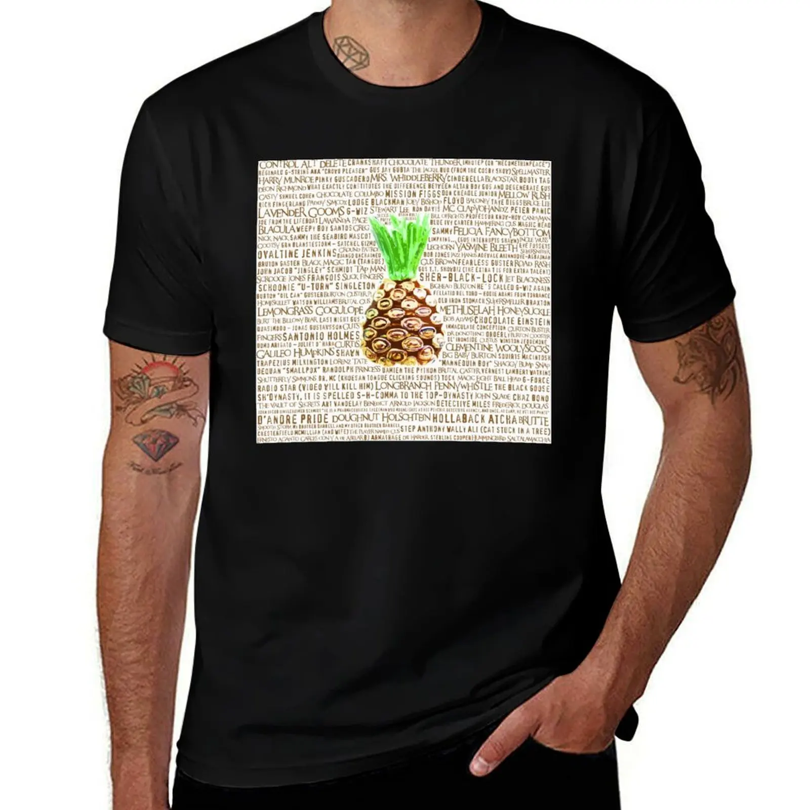 Psych Burton Guster Nicknames - Television Show Pineapple Room Decorative TV Pop Culture Humor Lime Neon Brown T-Shirt