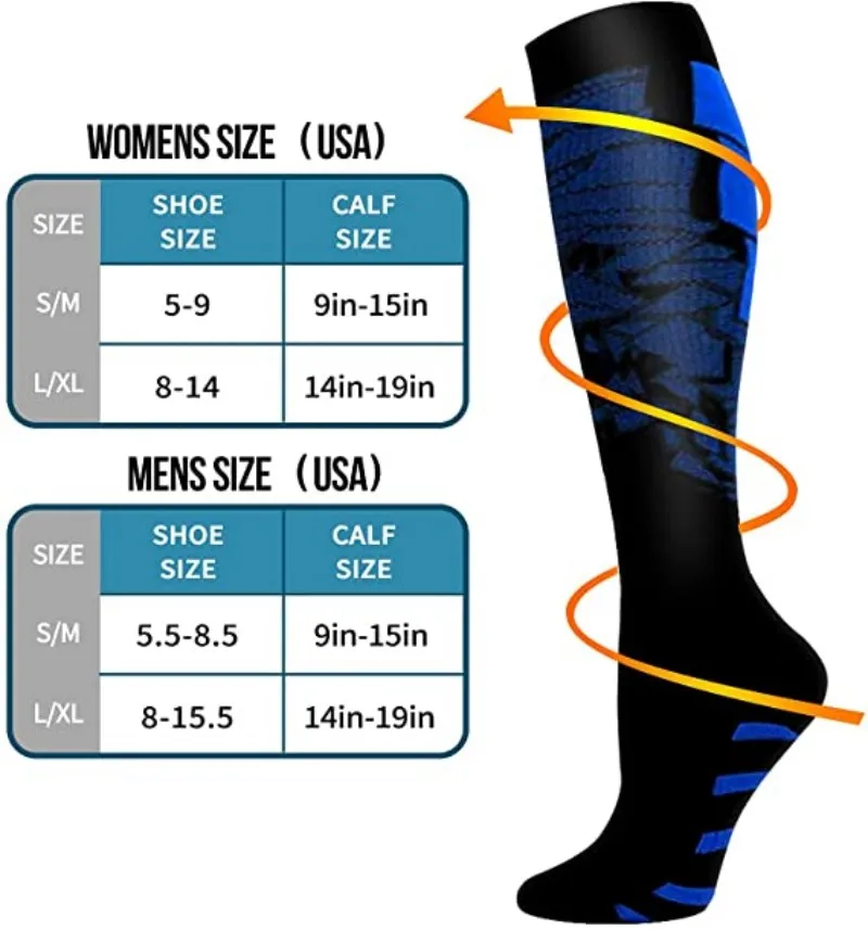20-30mmHg Compression Socks Unisex Sports Stockings Prevent Varicose Veins Marathon Cycling Hiking Support Socks Reduce Fatigue