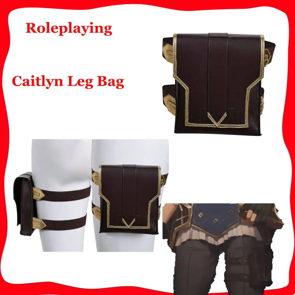 Arcane Season 2 LOL Caitlyn Cosplay Leg Bag Women Waistbag Costume Accessories For Women Female Halloween Carnival Roleplay Prop