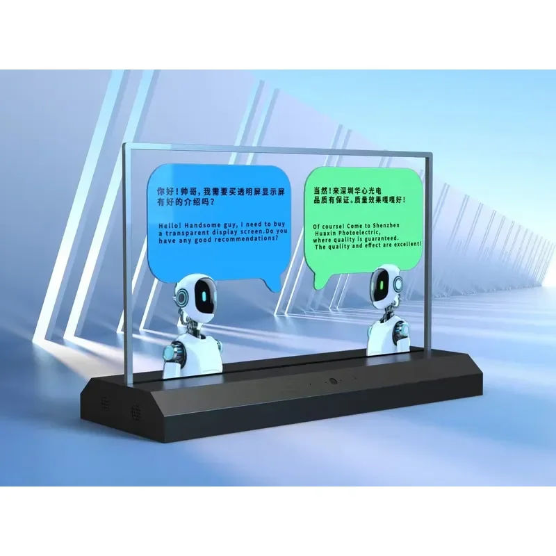 30-inch Double-sided Transparent OLED AI Translator Screen Resolution 1366*768 Ten-point Touch Physical Tempered OEM