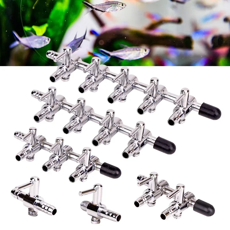 

1 2 3 4 5 Way Aquarium Air Splitter Valve Fish Tank Air Pump Flow Splitter Distributor Pump Valve Tap Lever Control Switch Valve