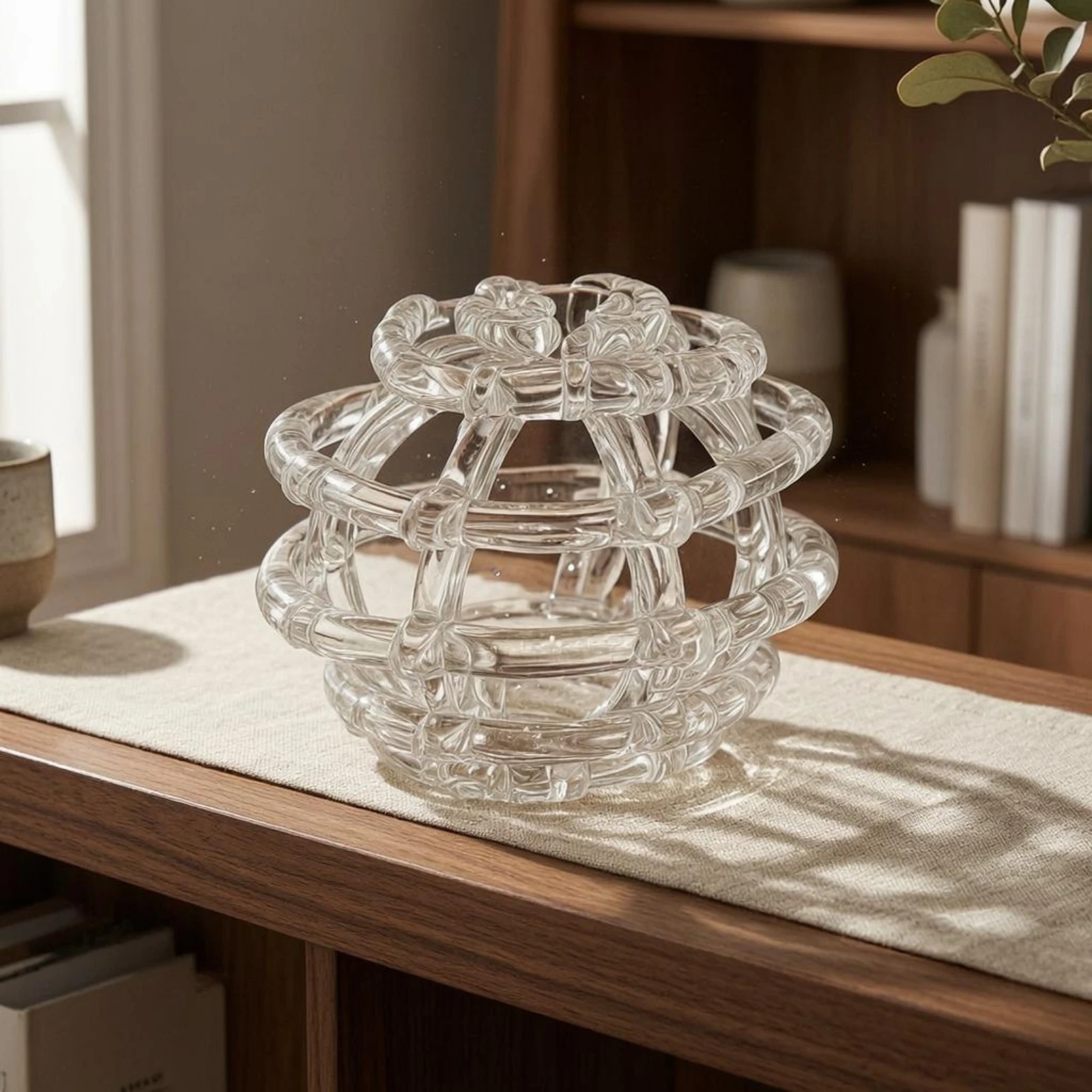 

Glass Flower Arranger Spherical Lattice Sphere Vase Openwork Glass Ornament Hollow Sphere Vase Small for Floral Display