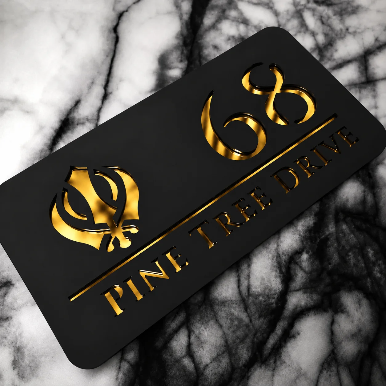 Custom House Number Plaque Personalized Address Sign, Modern Outdoor Door Wall Sign, Laser Cut Home Number Garden Entrance Decor
