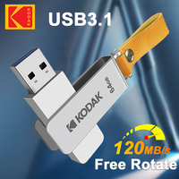 Original KODAK USB Flash Drive 512GB 256GB 128GB 64GB Metal Pendrive USB3.1 High Speed Memory Rotating USB Stick on PC or Cars