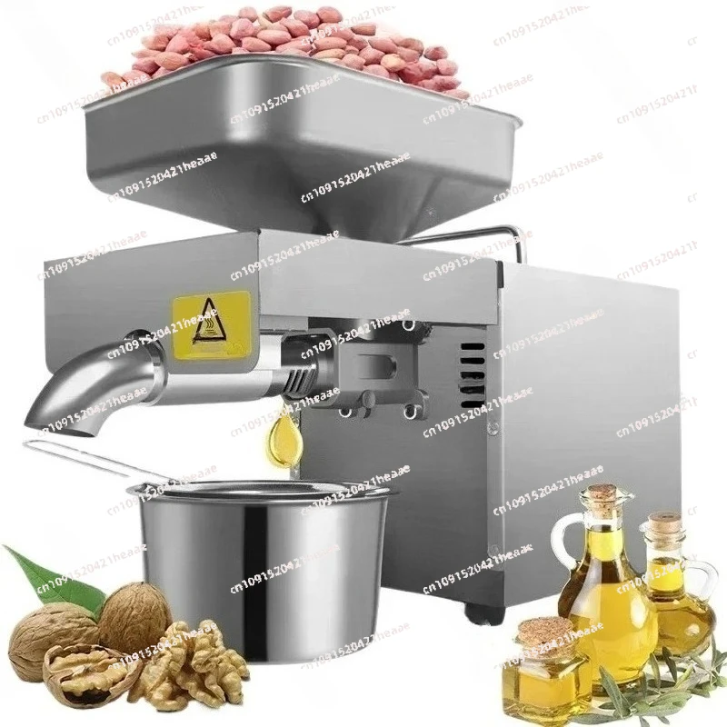

Suitable for 110V/220V Automatic Flaxseed Oil Press3-5KG Sesame Press Stainless Steel Temperature Control Oil Press 610W