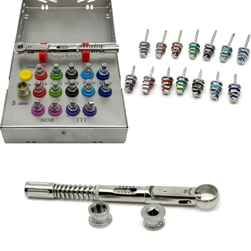 

Dental Stainless Steel Implant Tool Torque Wrench Ratchet Screwdriver Screwdriver Wrench Prosthetic Restoration Ratchet Kits
