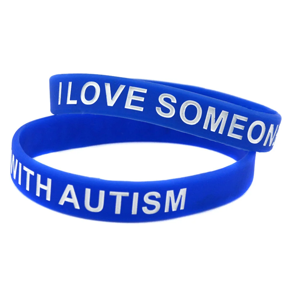 1 Stück „I Love Someone With Autism“, unterstützendes Silikonarmband, medizinisches Gummiarmband, weicher Motivationsarmreif, Erwachsenengröße – Detail 8