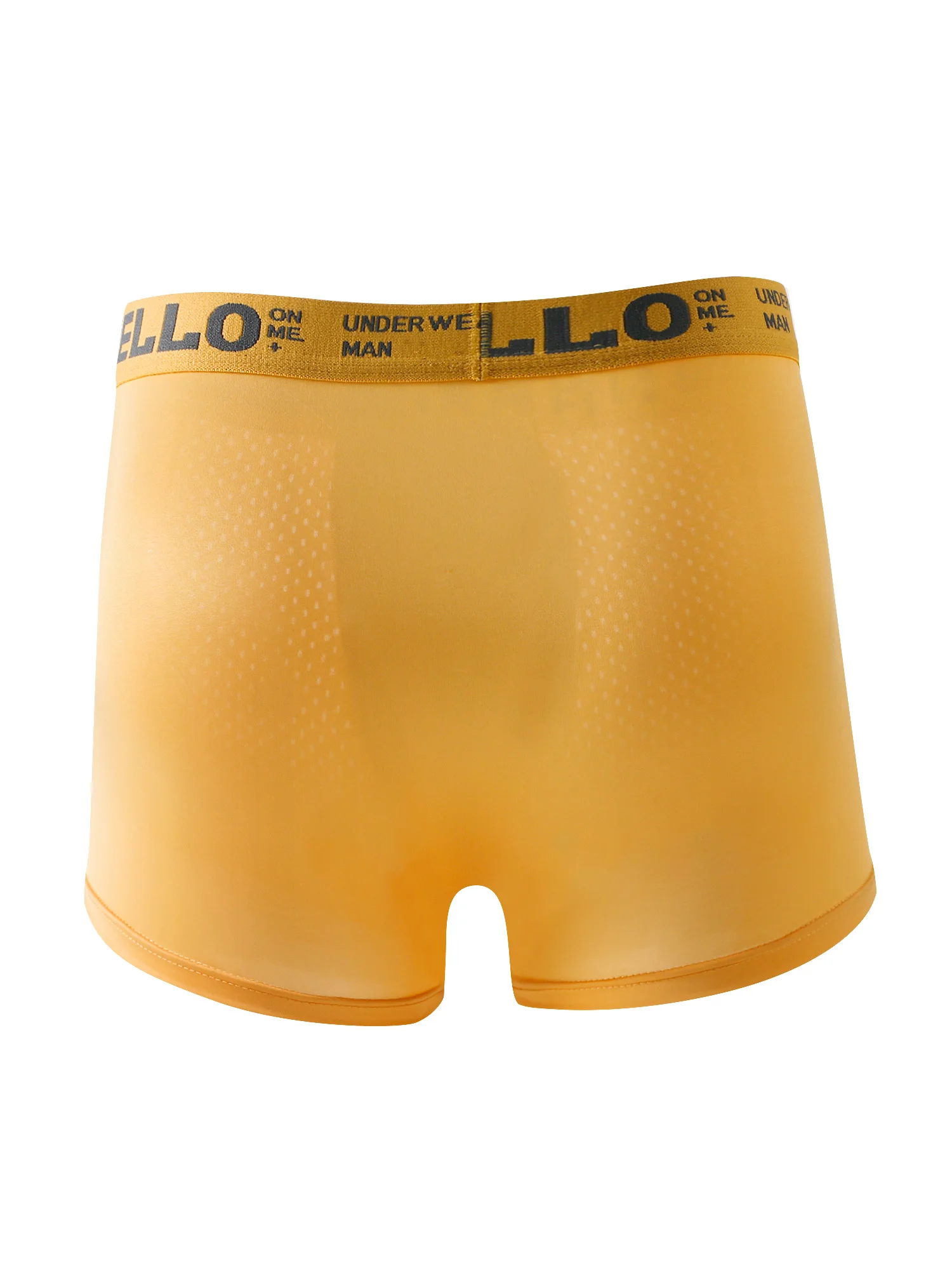 4-Piece Men's Ice Silk Semi-Mesh Boxer Briefs, with Stylish Waistband Design, Cool and Breathable