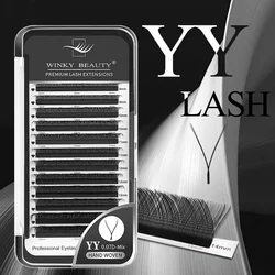 winky beauty YY Shape Lashes 0.07 C/D  Double Tips Hand Woven Natural Soft Brazilian Eyelash Premade Volume Fan Lashes Extension