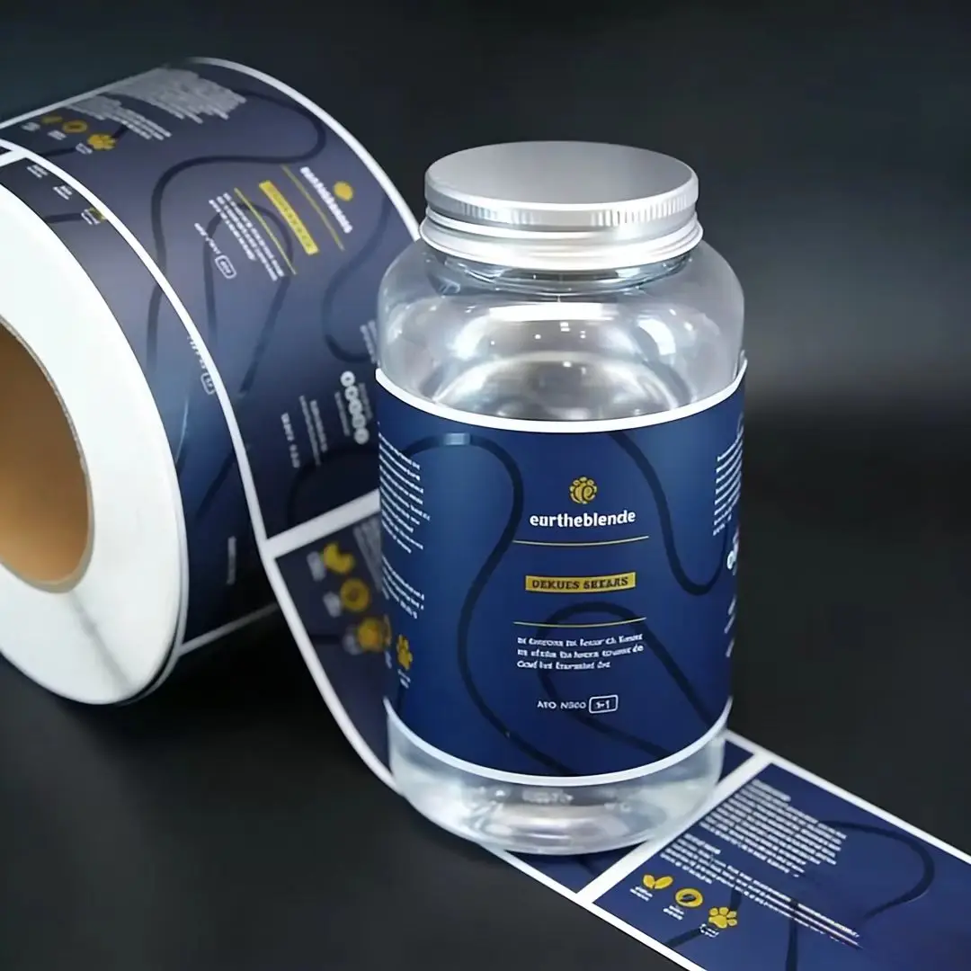 

Custom Rectangular Self-Adhesive Roll Waterproof Stock UV Labels Stickers for Bottle Packaging Printing