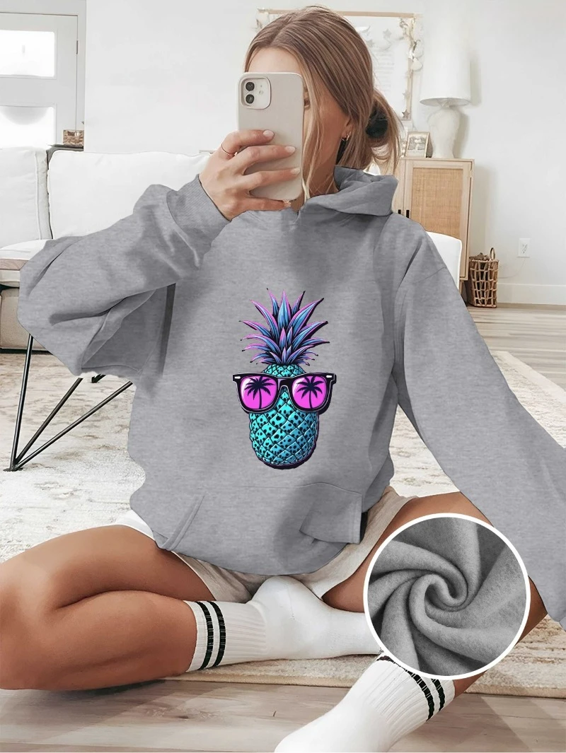 

2025 женские толстовки с леопардовым принтом и очками в виде ананаса. Женская одежда. Элитная роскошь для мужчин и женщин. Топ Y2k.