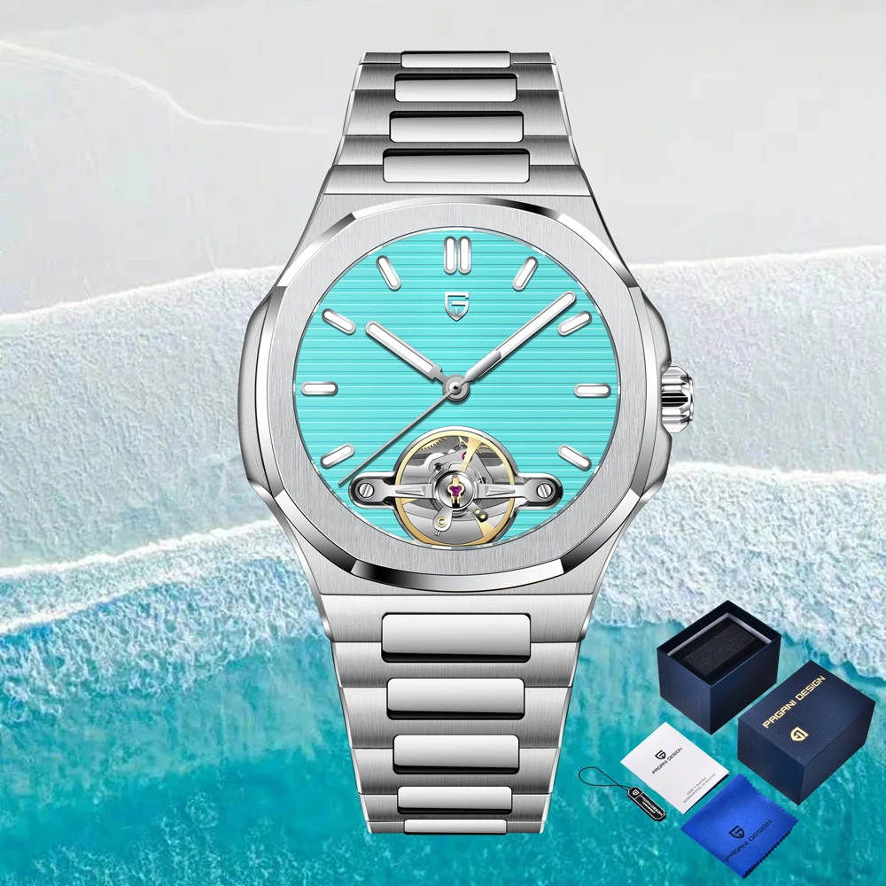 PAGANI DESIGN 2025 new Sapphire automatic mechanical watch men's gift gift box stainless steel men's watch 50 meters waterproof