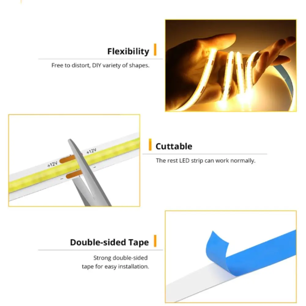 DC 5V LED Under Cabinet Light USB Powered Dimmable Control LED Lights Strip 2835 LED Flexible Tape LED Strip Light