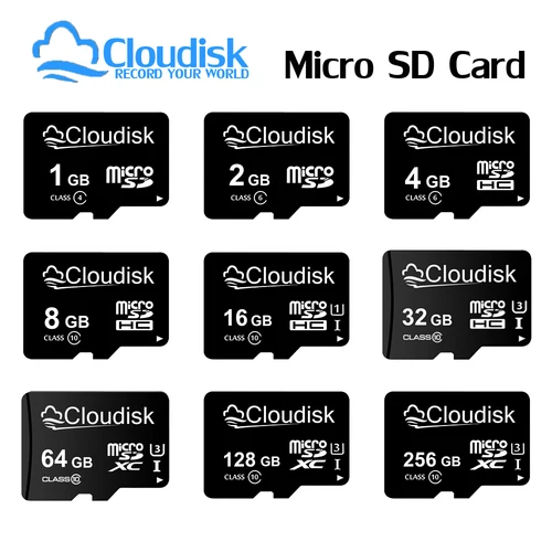 Tarjeta de memoria Micro SD Cloudisk U3 128GB 64GB 32GB 256GB V30 C10 16GB 8GB 4GB 2GB 1GB A1 tarjetas Microsd para teléfono tableta