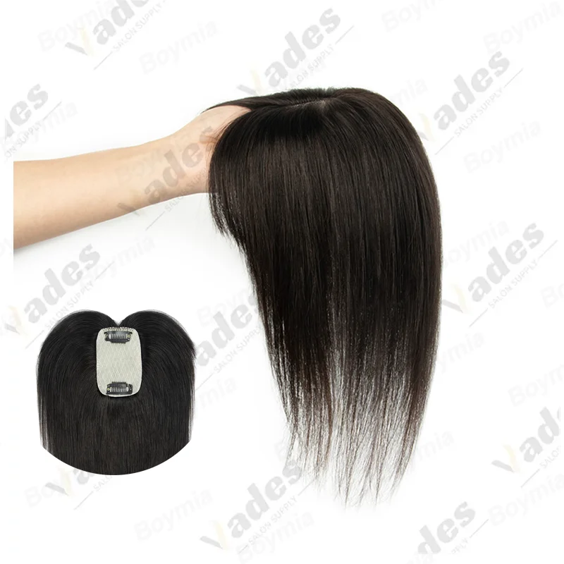 

Топперы из натуральных человеческих волос для женщин на каждый день 360° ° Топперы из натуральных волос для истонченных челки 20-35 см, цельные топперы 5x9 см