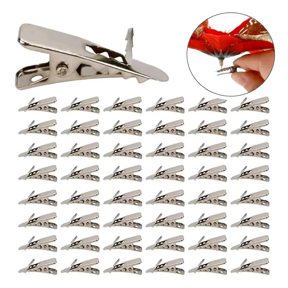 

50Pcs Metal Clips for Christmas Flowers Christmas Tree Flower Ornament Mini Fixed Clip Christmas Wreath Garland Decorations