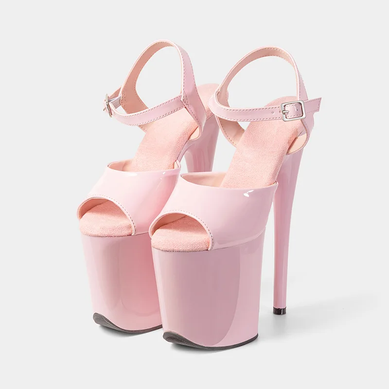 LAIJIANJINXIA-Sandálias Plataforma De Salto Alto Para Mulheres, Sapatos De Dança Pole, Sexy, Exótico, PU Superior, Moda, Novo, 20cm, 8 polegadas,