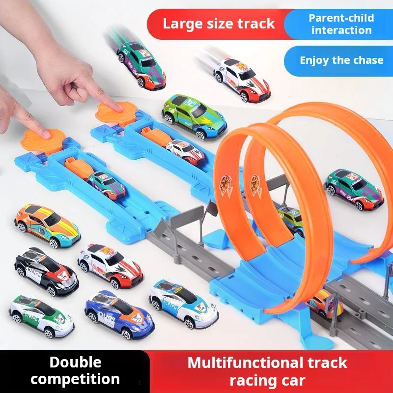 Railway Racing Track Play Set Mini Speed Racing Car Kits Educational Diy Race Careducational Interactive Boy Children Toy