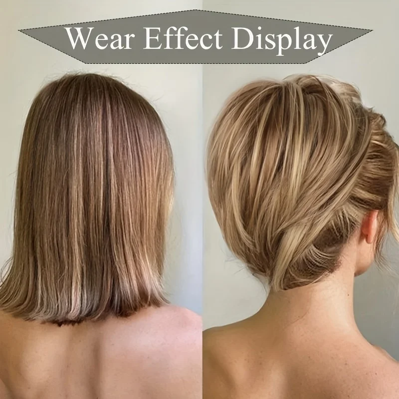 Mujer Elegante Estilo Pinza de Garra Moño Despeinado Pieza de Cabello, Sintético Recto Chignon Coleta, Práctico Clip en Extensión de Cabello Scrunchies Accesorio para Diario Modificación de Peinado Belleza Hogar Accesorios de Peinado 6