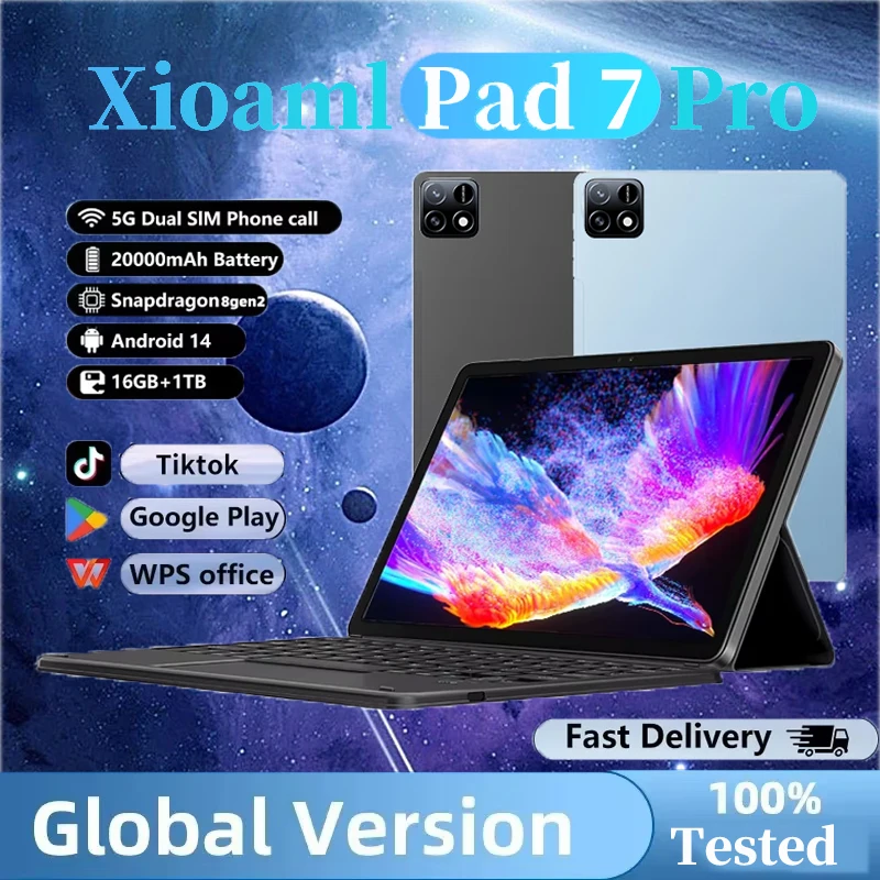 

2025 NEW Xioaml Pad 7 Pro Tablet 11inch Snapdrago 8gen2 HD 4K Android 14 16GB+1024GB 20000mAh 5G Dual SIM WiFi GPS Tablet PC